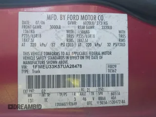 2007 Ford Explorer Sport Trac Limited with VIN 1FMEU33K57UA28478, listed as a IAAI auction lot 41857764 with 199,743 mi miles and . Bid and sale history available at DreamBid. Image 9.