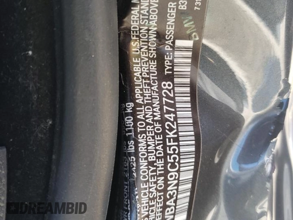 2015 BMW 4 Series 428i xDrive z VIN WBA3N9C55FK247728, wystawiony jako Copart lot #47358985 z przebiegiem 62 284 mil mil oraz Szkoda całkowita • Salvage title. Historia ofert i sprzedaży dostępna na DreamBid. Obrazek 12.