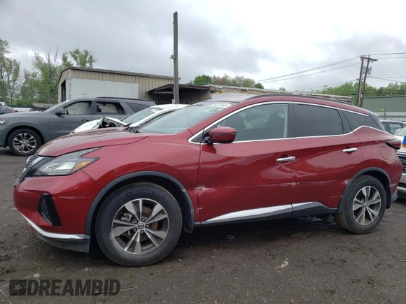 2020 Nissan Murano SV z VIN 5N1AZ2BJ6LN155196, wystawiony jako Copart lot #56223445 z przebiegiem 51 683 mil mil oraz Szkoda całkowita • Salvage title. Historia ofert i sprzedaży dostępna na DreamBid. Obrazek 1.