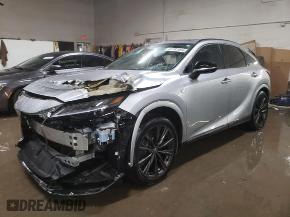 2024 Lexus RX with VIN 2T2BAMCAXRC063137, listed as a Copart auction lot 81781994 with 9,843 mi miles and Salvage Title. Bid and sale history available at carsss.com. Image 1.