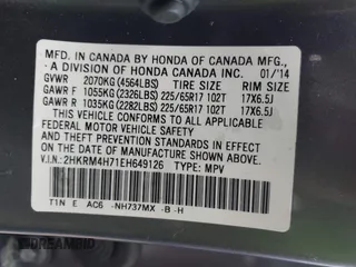 2014 Honda CR-V EX-L with VIN 2HKRM4H71EH649126, listed as a IAAI auction lot 42000855 with 150,394 mi miles. Bid and sale history available at carsss.com. Image 9.
