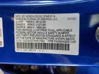 2023 Acura Integra Technology with VIN 19UDE4G77PA017560, listed as a Copart auction lot 46472525 with 23,129 mi miles and Salvage Title. Bid and sale history available at carsss.com. Image 13.