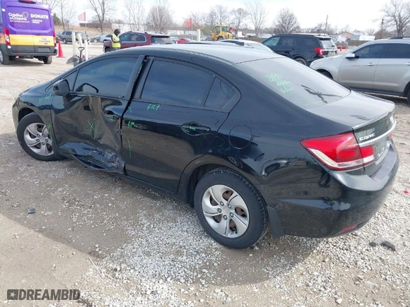 2013 Honda Civic Sdn LX with VIN 2HGFB2F52DH553996, listed as a IAAI auction lot 41851566 with 131,508 mi miles. Bid and sale history available at carsss.com. Image 3.