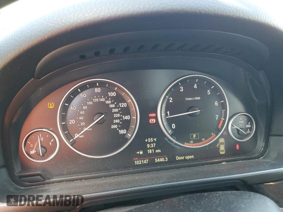 2013 BMW 5 Series 528i with VIN WBAXG5C50DDY36255, listed as a Copart auction lot 44741985 with 102,147 mi miles and Salvage Title. Bid and sale history available at carsss.com. Image 9.