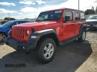 2022 Jeep Wrangler Unlimited Willys with VIN 1C4HJXDM4NW252778, listed as a Copart auction lot 72534664 with 20,014 mi miles and Salvage Title. Bid and sale history available at DreamBid. Image 1.