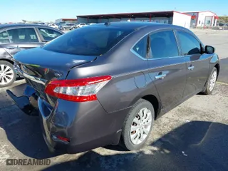 2015 Nissan Sentra S with VIN 3N1AB7AP7FY363741, listed as a IAAI auction lot 41209845 with 101,880 mi miles. Bid and sale history available at carsss.com. Image 4.