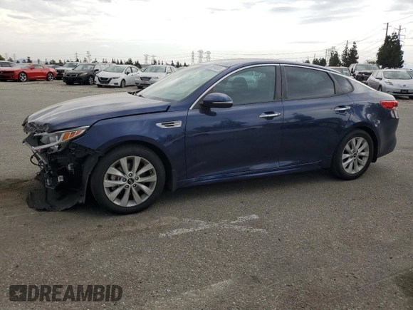 2018 Kia Optima LX с VIN 5XXGT4L38JG263985, выставлен на аукционе Copart как лот 59634065 с пробегом 53 690 миль миль и Списание • Salvage title. История ставок и продаж доступна на DreamBid. Изображение 1.