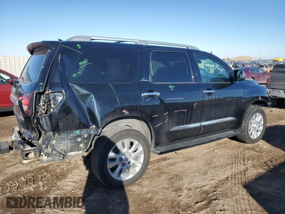 2018 Toyota Sequoia Platinum with VIN 5TDDY5G14JS161570, listed as a Copart auction lot 46323815 with 131,869 mi miles and Salvage Title. Bid and sale history available at carsss.com. Image 3.