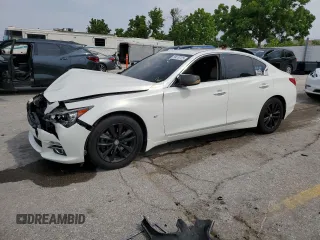 2014 Infiniti Q50 Sport with VIN JN1BV7AR8EM698831, listed as a Copart auction lot 59479725 with 135,829 mi miles and Salvage title. Bid and sale history available at DreamBid. Image 1.