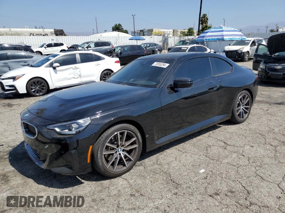2023 BMW 2 Series 230i with VIN 3MW23CM02P8D61240, listed as a Copart auction lot 72055294 with 11,755 mi miles and Salvage Title. Bid and sale history available at carsss.com. Image 1.