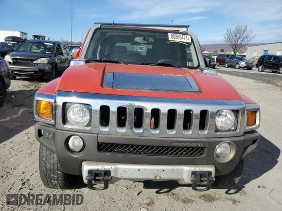 2008 Hummer H3 SUV with VIN 5GTEN13E388112429, listed as a Copart auction lot 80866474 with 209,206 mi miles and Clean Title. Bid and sale history available at carsss.com. Image 5.