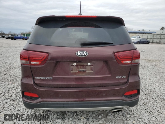 2019 Kia Sorento EX Sport V6 with VIN 5XYPH4A57KG610337, listed as a Copart auction lot 44856475 with 119,759 mi miles and Salvage Title. Bid and sale history available at carsss.com. Image 6.