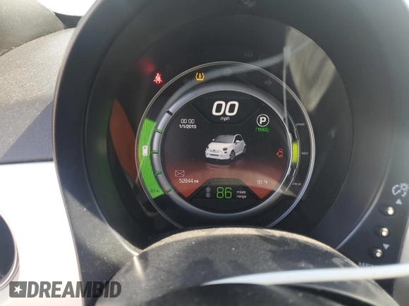 2016 FIAT 500e с VIN 3C3CFFGE4GT214183, выставлен на аукционе Copart как лот 62090065 с пробегом 52 844 миль миль и Чистый • Clean title. История ставок и продаж доступна на DreamBid. Изображение 9.