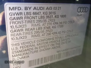 2021 Audi RS Q8 z VIN WU1ARBF14MD031081, wystawiony jako Copart lot #45895403 z przebiegiem 6906 mil mil oraz Szkody całkowita. Historia ofert i sprzedaży dostępna na DreamBid. Obrazek 12.