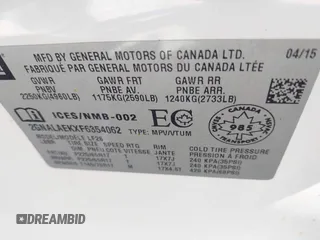 2015 Chevrolet Equinox LS z VIN 2GNALAEKXF6354062, wystawiony jako IAAI lot #41994552 z przebiegiem 185 000 mil mil oraz . Historia ofert i sprzedaży dostępna na DreamBid. Obrazek 9.