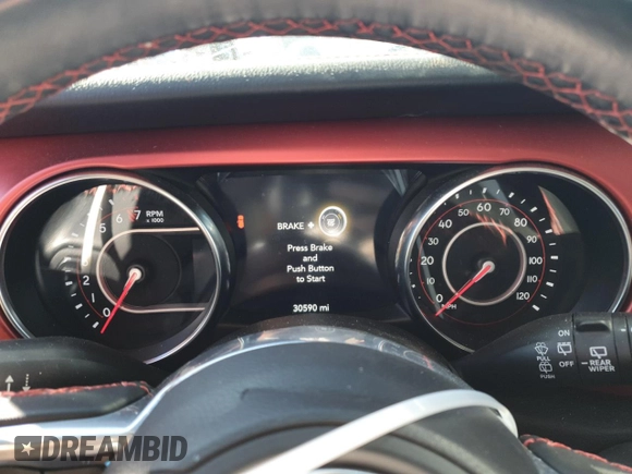 2021 Jeep Wrangler Rubicon with VIN 1C4HJXCG9MW794033, listed as a Copart auction lot 82809014 with 30,590 mi miles and Salvage title. Bid and sale history available at DreamBid. Image 9.