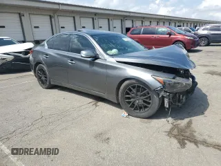 2014 Infiniti Q50 with VIN JN1BV7AP0EM690933, listed as a Copart auction lot 61128185 with 151,552 mi miles and Salvage title. Bid and sale history available at DreamBid. Image 4.