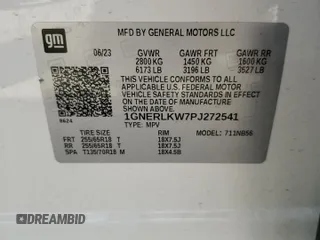 2023 Chevrolet Traverse LS with VIN 1GNERLKW7PJ272541, listed as a Copart auction lot 50503305 with 12,234 mi miles and Clean Title. Bid and sale history available at carsss.com. Image 12.