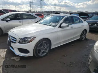 2018 Mercedes-Benz C 300 with VIN WDDWF4KB8JR348548, listed as a Copart auction lot 47240525 with 91,347 mi miles and Salvage Title. Bid and sale history available at DreamBid. Image 1.