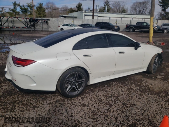 2019 Mercedes-Benz CLS with VIN WDD2J5KB2KA021095, listed as a Copart auction lot 72637814 with 64,479 mi miles and Salvage Title. Bid and sale history available at carsss.com. Image 3.