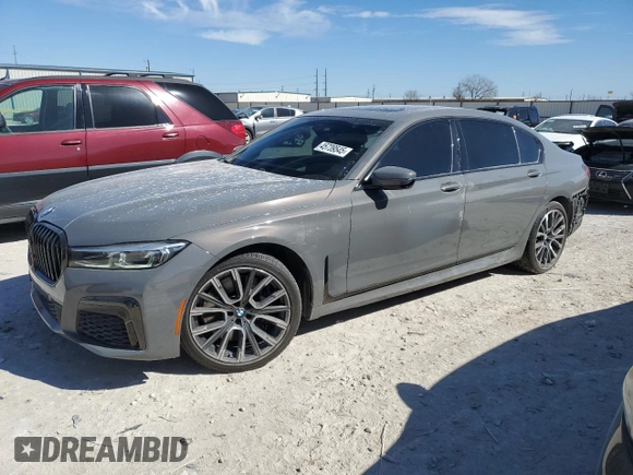 2021 BMW 7 Series 750i xDrive z VIN WBA7U2C05MCF09340, wystawiony jako Copart lot #45739545 z przebiegiem 41 674 mil mil oraz Szkoda całkowita • Salvage title. Historia ofert i sprzedaży dostępna na DreamBid. Obrazek 1.