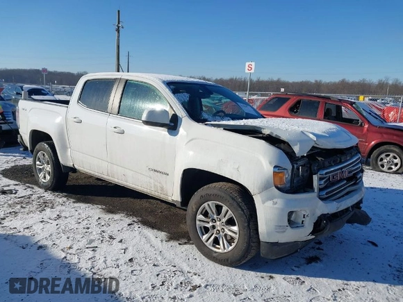 2019 GMC Canyon 4WD SLE with VIN 1GTG6CEN1K1301425, listed as a IAAI auction lot 41358278 with 105,106 mi miles. Bid and sale history available at carsss.com. Image 1.