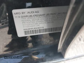 2014 Audi A4 Premium with VIN WAUAFAFL9EA082318, listed as a IAAI auction lot 41957307 with 65,086 mi miles. Bid and sale history available at carsss.com. Image 9.