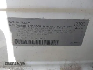 2008 Audi A4 2.0T z VIN WAUDF78EX8A166831, wystawiony jako IAAI lot #42495181 z przebiegiem 182 840 mil mil oraz . Historia ofert i sprzedaży dostępna na DreamBid. Obrazek 9.