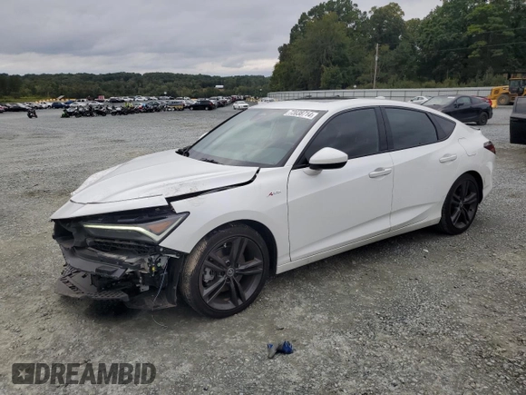 2023 Acura Integra w/A-Spec Package with VIN 19UDE4H34PA008438, listed as a Copart auction lot 72038714 with 16,410 mi miles and Salvage Title. Bid and sale history available at carsss.com. Image 1.