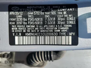 2012 Hyundai Veracruz Limited with VIN KM8NU4CC1CU200630, listed as a Copart auction lot 57304095 with 194,944 mi miles and Salvage title. Bid and sale history available at DreamBid. Image 14.