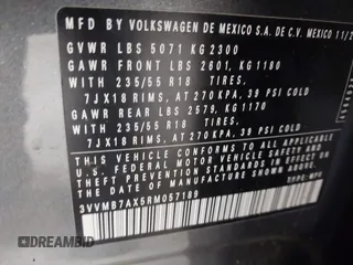 2024 Volkswagen Tiguan SE z VIN 3VVMB7AX5RM057189, wystawiony jako IAAI lot #42435936 z przebiegiem 11 189 mil mil oraz . Historia ofert i sprzedaży dostępna na DreamBid. Obrazek 9.