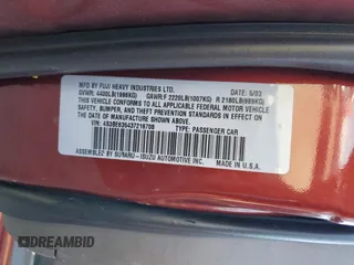 2003 Subaru Legacy L with VIN 4S3BE635437216708, listed as a Copart auction lot 85870514 with 141,230 mi miles and Salvage title. Bid and sale history available at DreamBid. Image 12.