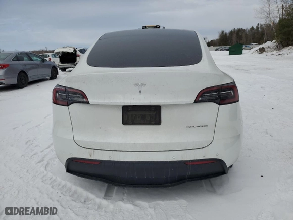 2022 Tesla Model Y Long Range with VIN 7SAYGDEE9NF447187, listed as a Copart auction lot 42150035 with 120,316 mi miles and Salvage Title. Bid and sale history available at carsss.com. Image 6.