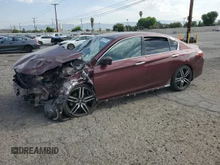 2016 Honda Accord Sport with VIN 1HGCR2F52GA181030, listed as a Copart auction lot 65515575 with 146,560 mi miles and Salvage title. Bid and sale history available at DreamBid. Image 1.