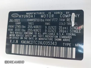 2022 Genesis GV70 Sport z VIN KMUMCDTC1NU035343, wystawiony jako IAAI lot #40788562 z przebiegiem Nie podano mil oraz . Historia ofert i sprzedaży dostępna na DreamBid. Obrazek 9.