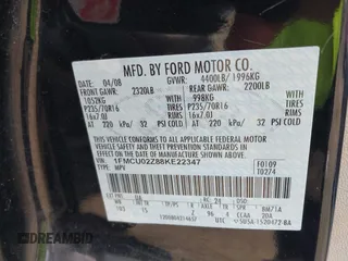 2008 Ford Escape XLS z VIN 1FMCU02Z88KE22347, wystawiony jako IAAI lot #42179829 z przebiegiem 269 055 mil mil oraz . Historia ofert i sprzedaży dostępna na DreamBid. Obrazek 9.