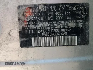2013 Hyundai Elantra with VIN KMHD35LE2DU108062, listed as a Copart auction lot 64245645 with 193,138 mi miles and Salvage title. Bid and sale history available at DreamBid. Image 12.