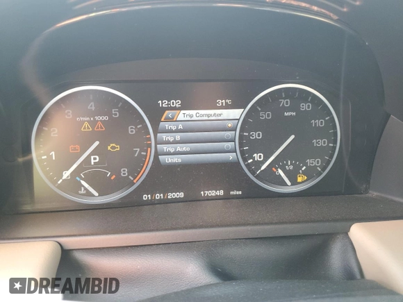 2011 Land Rover Range Rover HSE Lux with VIN SALMF1D41BA343179, listed as a Copart auction lot 62464155 with 170,248 mi miles and Salvage title. Bid and sale history available at DreamBid. Image 9.