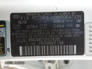 2015 Kia Cadenza Premium with VIN KNALN4D72F5174285, listed as a Copart auction lot 88986315 with 126,232 mi miles and Clean Title. Bid and sale history available at carsss.com. Image 12.