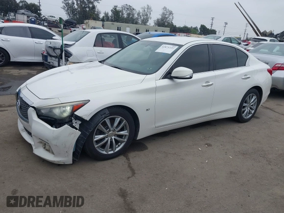 2015 Infiniti Q50 Premium with VIN JN1BV7AP6FM342619, listed as a IAAI auction lot 41871222 with 162,873 mi miles. Bid and sale history available at carsss.com. Image 14.