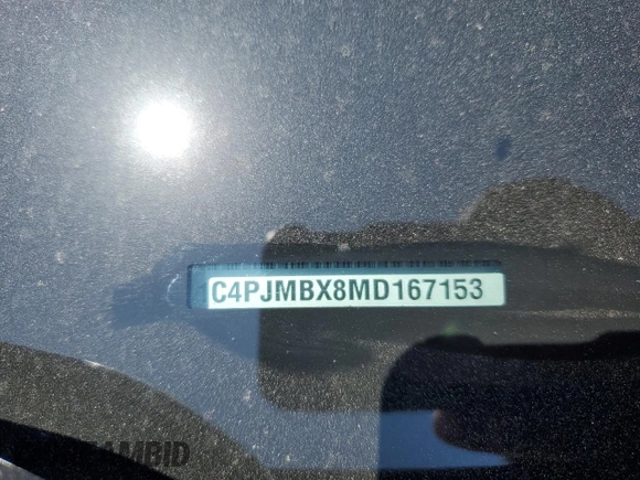 2021 Jeep Cherokee Trailhawk with VIN 1C4PJMBX8MD167153, listed as a Copart auction lot 54929845 with 52,800 mi miles and Clean title. Bid and sale history available at DreamBid. Image 13.