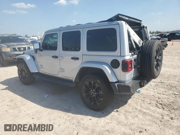 2024 Jeep Wrangler Sahara with VIN 1C4RJXP60RW122620, listed as a Copart auction lot 50622135 with 22,238 mi miles and Salvage Title. Bid and sale history available at DreamBid. Image 2.