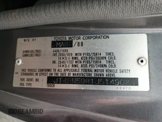 1988 Toyota Pickup z VIN JT4RN50R1J5149025, wystawiony jako Copart lot #41651215 z przebiegiem 263 997 mil mil oraz Szkoda całkowita • Salvage title. Historia ofert i sprzedaży dostępna na DreamBid. Obrazek 14.