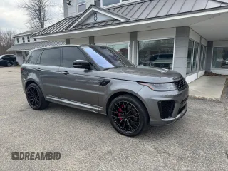 2018 Land Rover Range Rover Sport SVR with VIN SALWZ2SE3JA181653, listed as a Copart auction lot 50033545 with 84,325 mi miles and Clean Title. Bid and sale history available at carsss.com. Image 1.