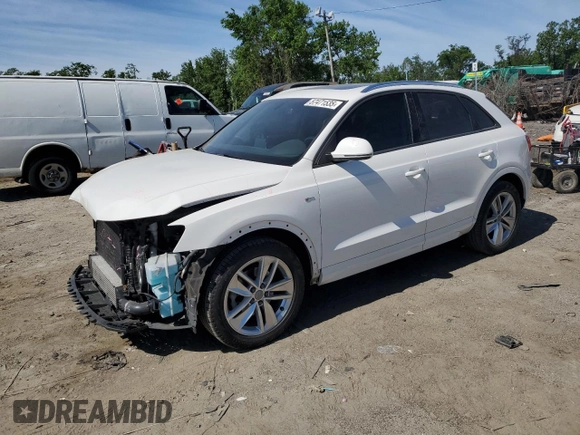 2018 Audi Q3 Premium with VIN WA1ECCFS2JR024976, listed as a Copart auction lot 57471535 with 47,711 mi miles and Salvage title. Bid and sale history available at DreamBid. Image 1.
