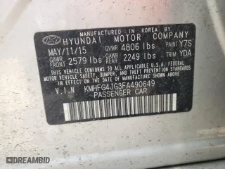 2015 Hyundai Azera with VIN KMHFG4JG3FA490649, listed as a Copart auction lot 58114393 with 206,767 mi miles. Bid and sale history available at carsss.com. Image 14.