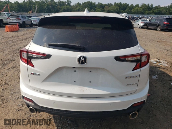 2023 Acura RDX Advance with VIN 5J8TC2H82PL009304, listed as a Copart auction lot 65121524 with 4,957 mi miles and Salvage title. Bid and sale history available at DreamBid. Image 6.