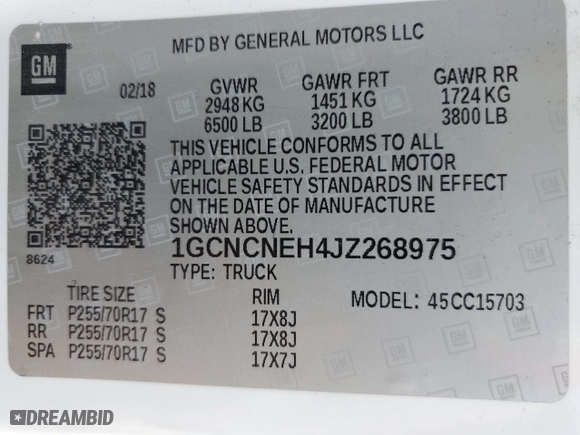 2018 Chevrolet Silverado 1500 LS with VIN 1GCNCNEH4JZ268975, listed as a Copart auction lot 78777764 with 0 mi miles and Salvage Title. Bid and sale history available at carsss.com. Image 12.