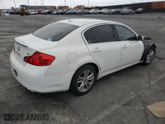 2012 Infiniti G25 Journey with VIN JN1DV6AP1CM701275, listed as a Copart auction lot 54253555 with 113,662 mi miles and Salvage title. Bid and sale history available at DreamBid. Image 3.