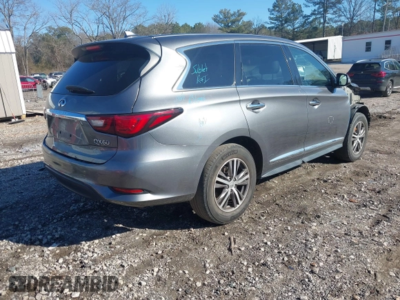 2019 Infiniti QX60 LUXE with VIN 5N1DL0MN1KC568480, listed as a IAAI auction lot 41358947 with 110,972 mi miles. Bid and sale history available at carsss.com. Image 4.